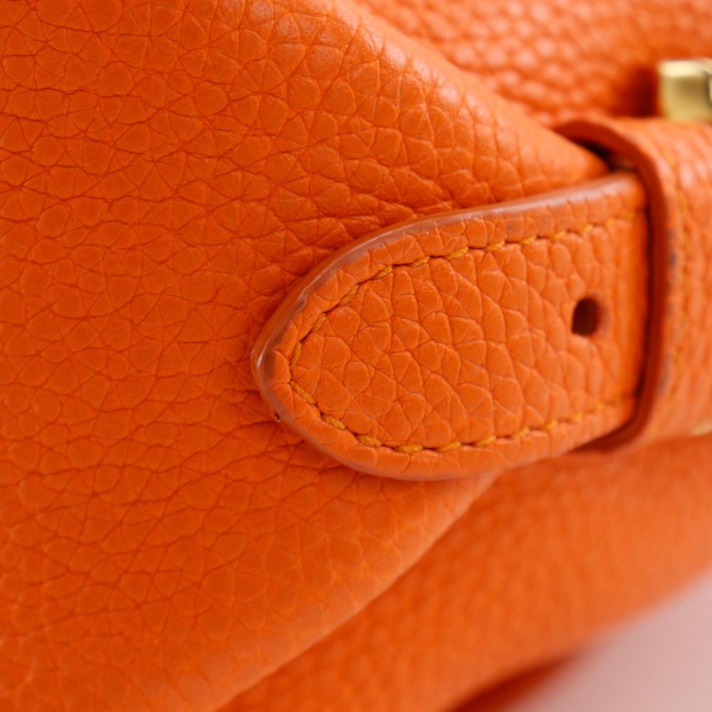 Salvatore Ferragamo Fiamma Handbag 2WAYShoulder Orange leather Women Used