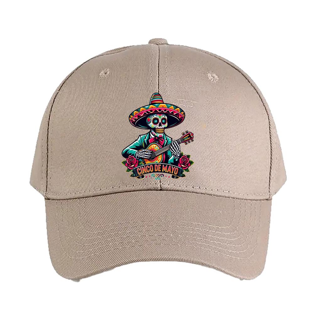 Cinco De Mayo Skeleton Caps Summer Adult Baseball Cap Adjustable with Curved Brim Duckbill Hat Protection Sun Hats