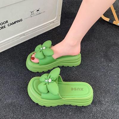 Casual Slippers Women's Summer Wear 2025 New Thick-bottomed Fashionable Versatile Beach Fairy Wind Cool Slippers Woman