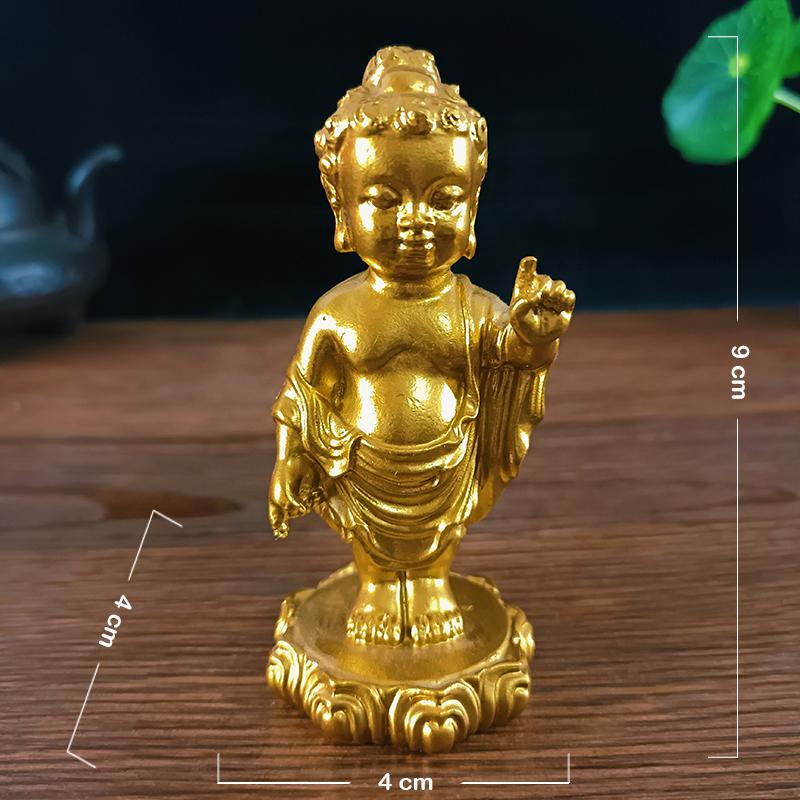 Gold Lucky Prince Buddha Statue Sculpture Feng Shui Home Garden Decoration Sakyamuni Buddha Figurines Landscape Ornament