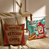 Cartoon Funny Ketchup Pattern Pillow Case Printed Brushed Fleece Pillow Baby Skin-Touch Eco-Friendly Dye-Sublimat