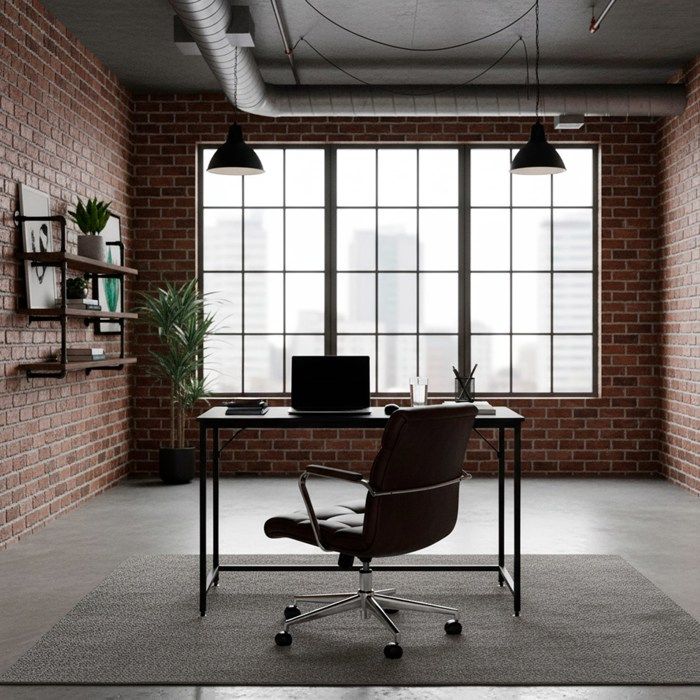 Schreibtisch - SPRINGOS - Loft - 100x50x76 cm - Schwarz - Metall - Einfache Montage