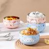 Anti-scalding Stainless Steel Children's Bowl Double Layer Rice Bowl Tableware Ramen Bowl  Soup