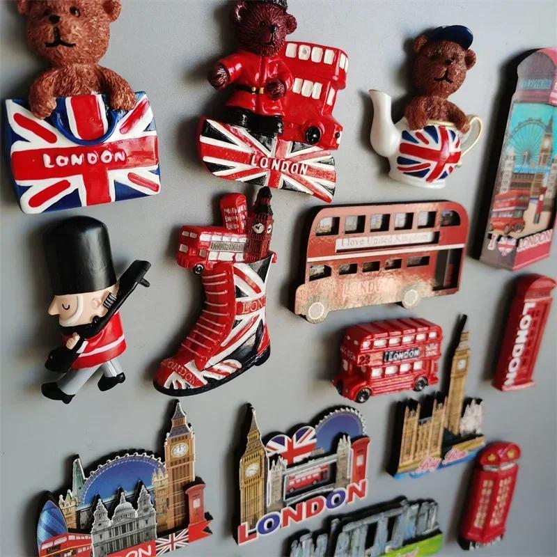 British Fridge Magnets London Bus  Big Ben Manchester Windsor Oxford Bear England Magnetic Fridge Stickers Collection Gifts
