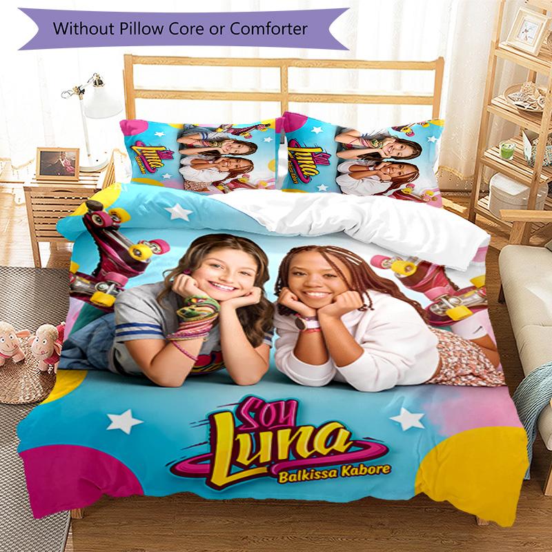 3pcs Soy Luna pattern bedding set duvet cover set includes duvet cover &pillowcases,perfect all season bedroom decoration&gift