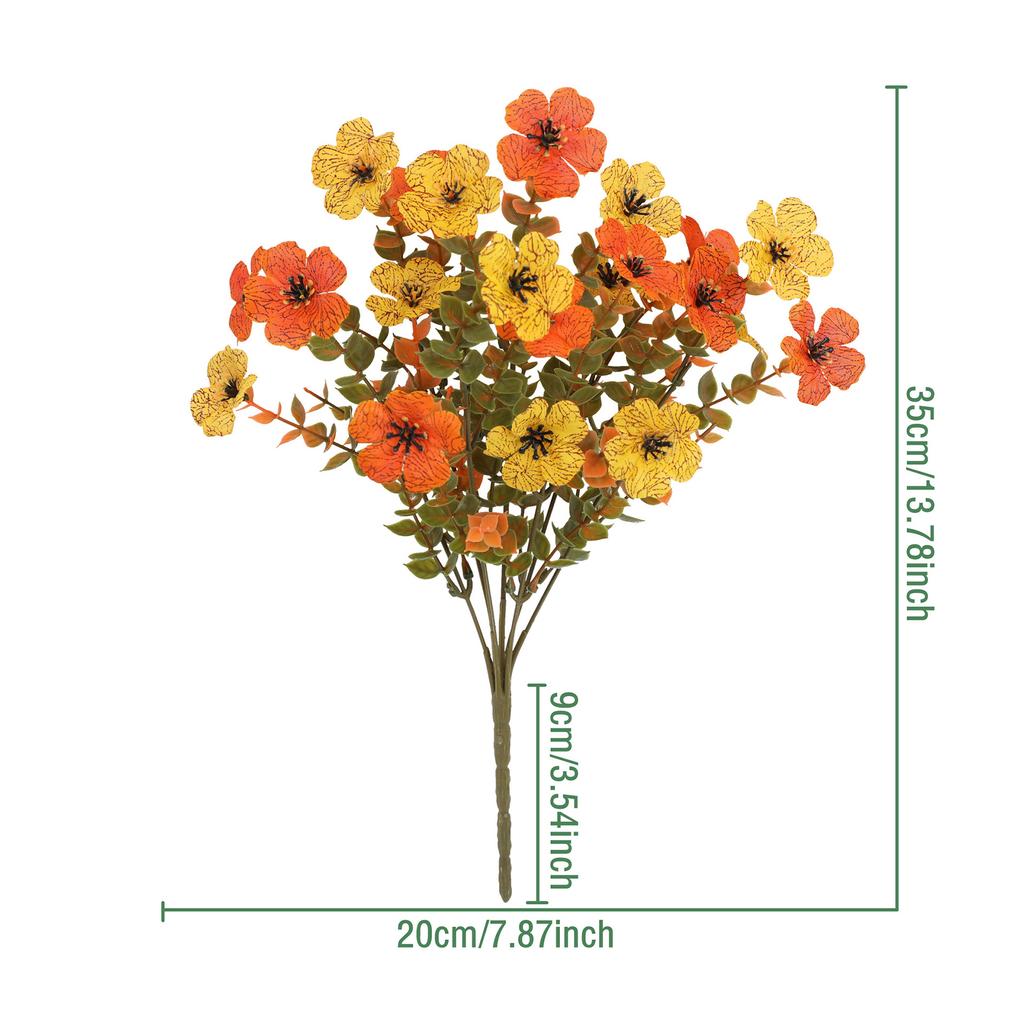 5 Bundles Plastic Fake Fall Artificial Flowers UV Resistant Fake Plastic Flowers Faux Plastic Flowers for Home Party Outdoor