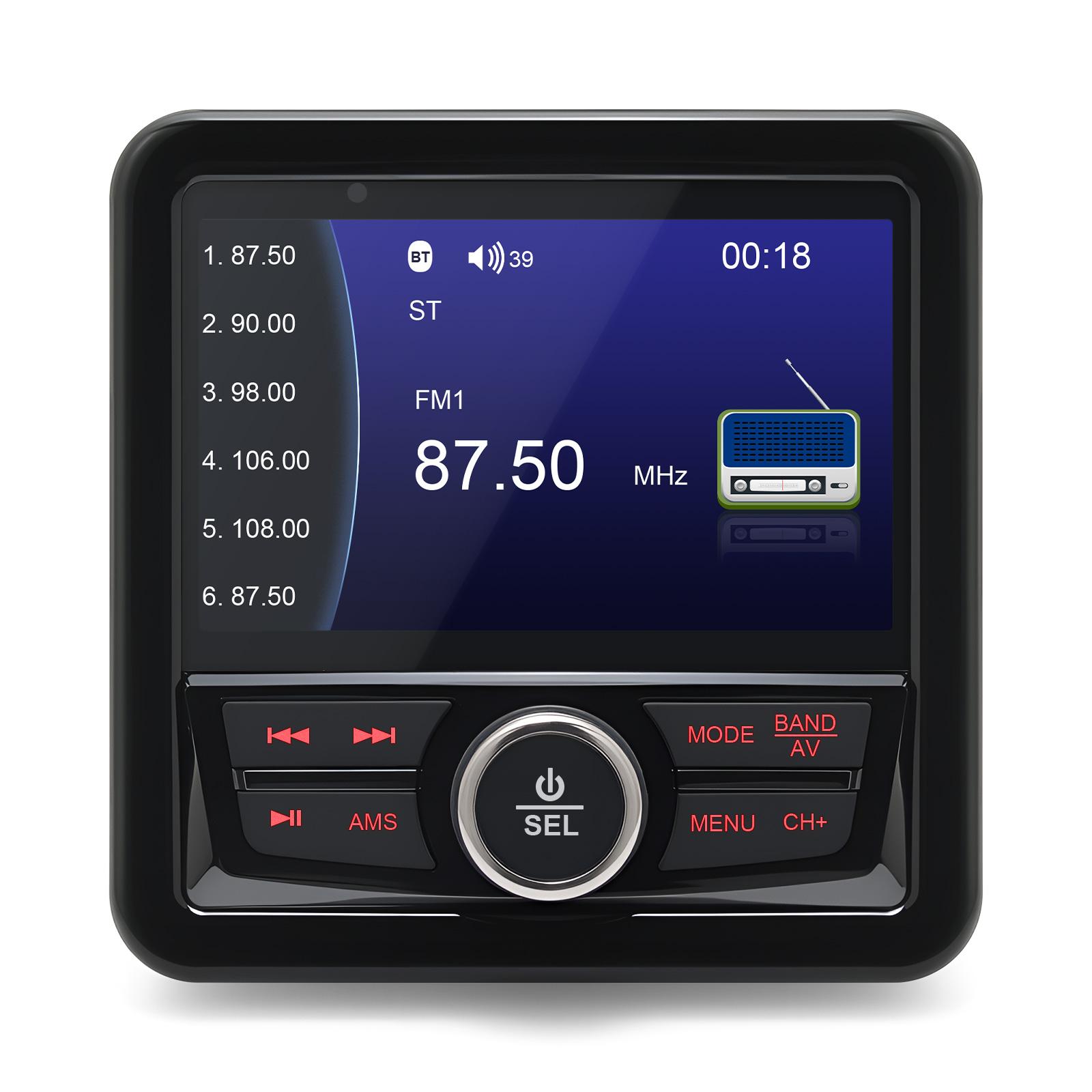 Waterproof Marine Radio Stereo Anti Interference Bluetooth-compatible Media Receiver MP3 Player for Yacht Car Truck SPA UTV ATV MP5