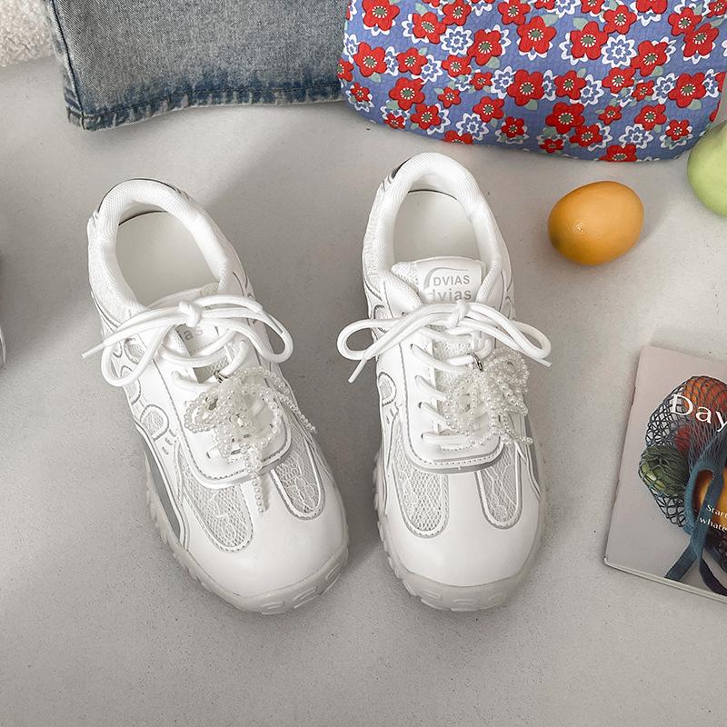 Silver Ballet Style Small Man Inner Height Increase Moral Training Shoes Women's 2025 New Summer Advanced Sense Versatile White Shoes