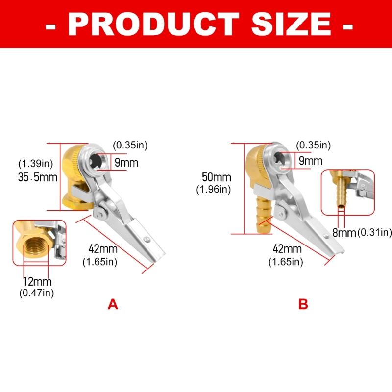 Universal Inflation Chuck Suitable for Car Motorcycle E Bike Bicycles Tire Inflation with Copper Material and Leak Proof
