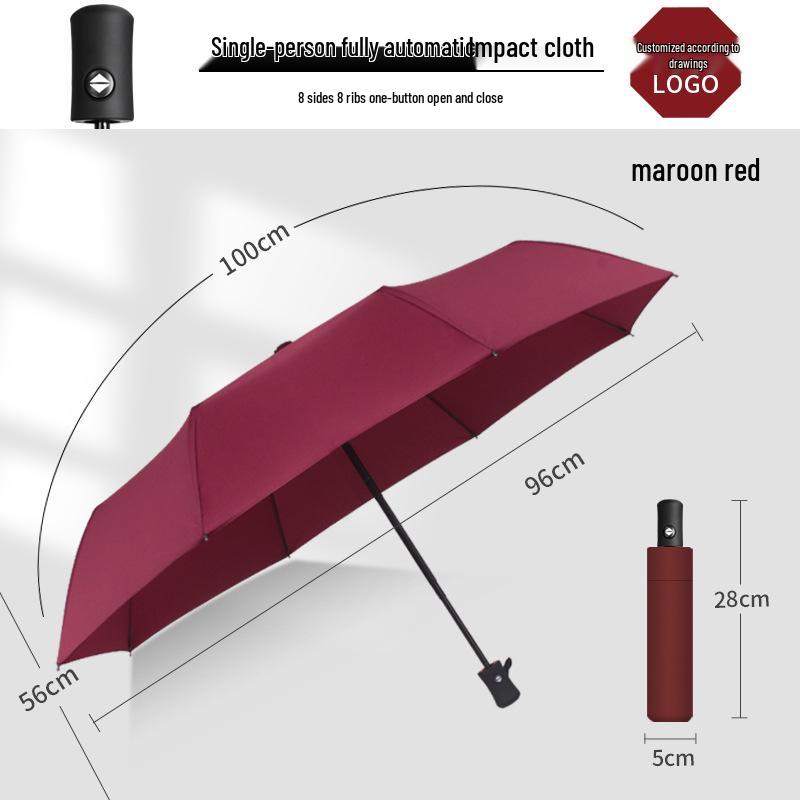 Automatic 60-Rib Folding Umbrella with UV Sun Protection