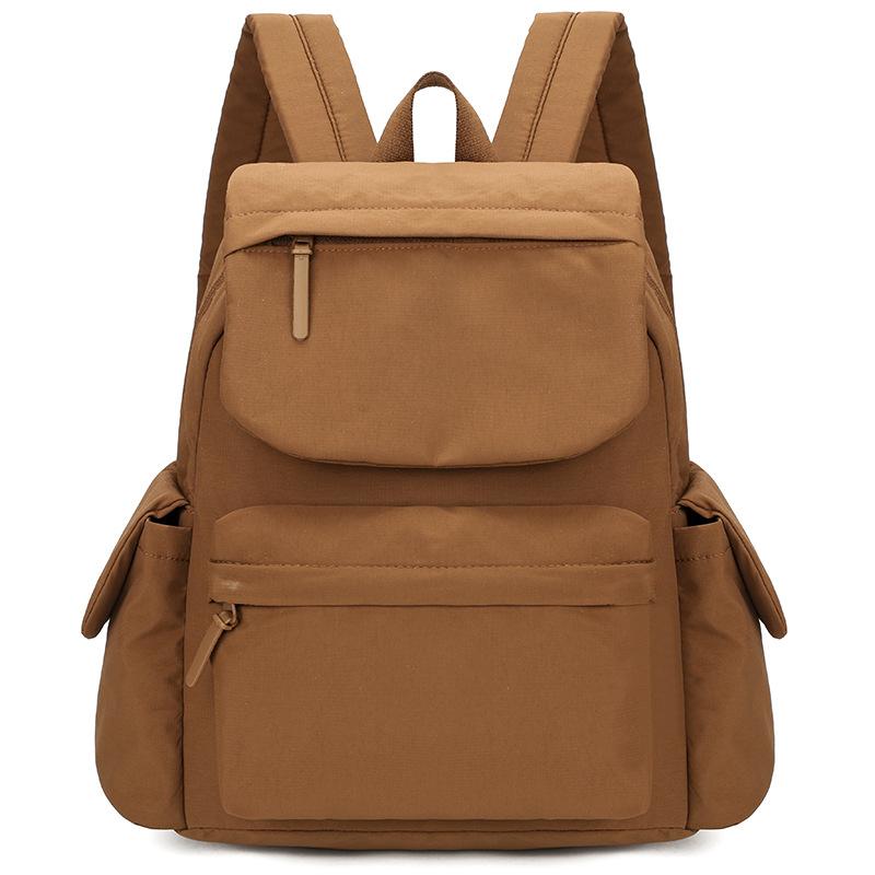 Schoolbag New Casual Versatile Backpack Commuter Solid Color Simple Backpack Women's Large Capacity Lightweight Student School Bag