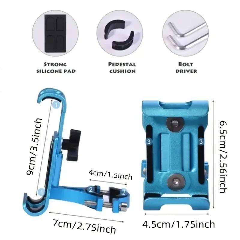 Bicycle Phone Holder 360 Rotate Metal  Aluminum Alloy Anti-slip Bracket Support GPS Clip Bike Motorcycle Phone Stand for iPhone