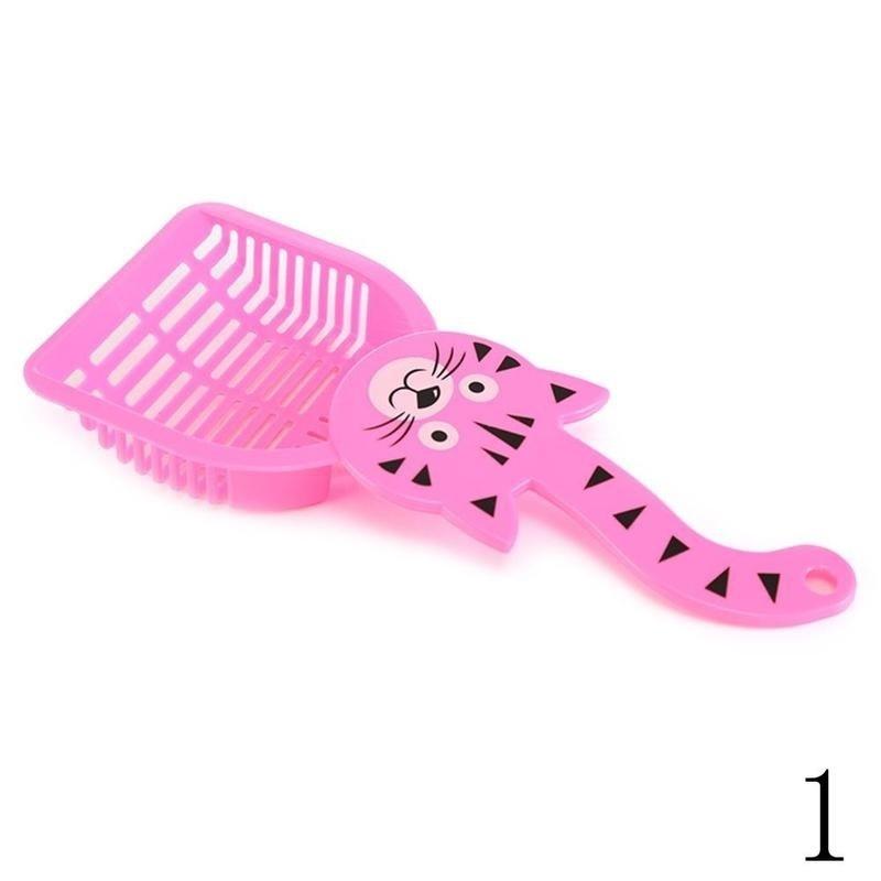 

Пластиковый лоток для кошачьего туалета, совок, ложка, 2 цвета, совок для отходов, лопата для какашек розовый