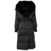 OFTBUY Winter Jacket Women Long Natural Real Raccoon Fox Fur Collar White Duck Down Coat Belt Thick Warm Casual Outerwear