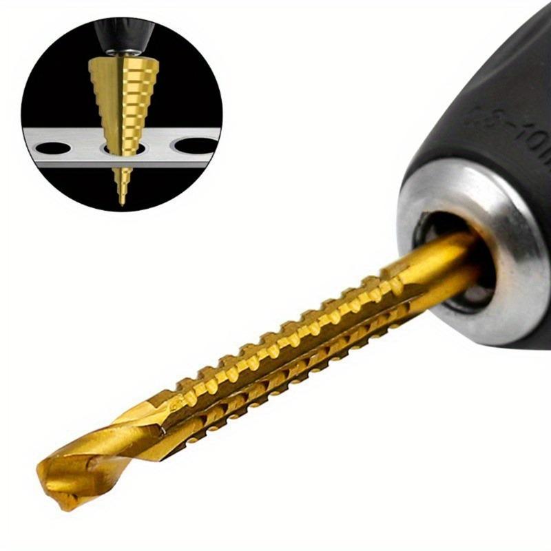 7-teiliger Stufenbohrer, Säge, Regenschirm, Fase, gerader Fräser aus Titan, 4-12/20 mm, 3 6 8 mm, für Holzarbeiten, Metall, Loch, Kegelbohrer