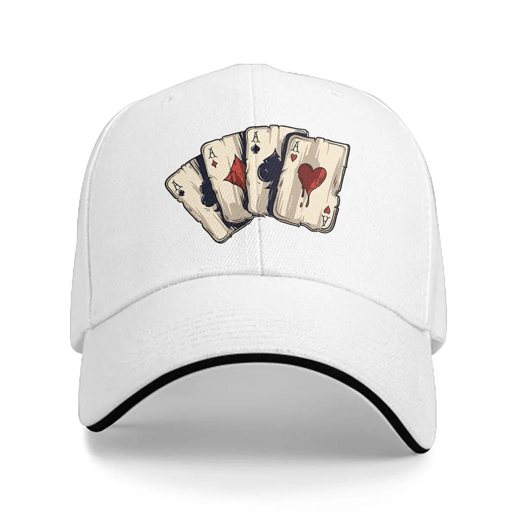 Poker Multicolor Hat Peaked Unisexs Cap Playing Cards Poker Design Personalized Visor Protection Hats