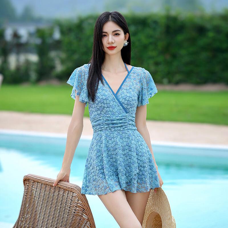 Seagull Women s One-Piece Skirt Swimsuit M