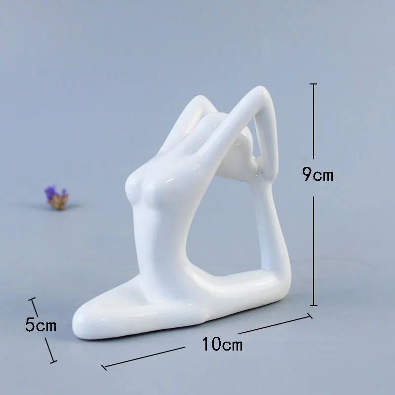 Modern Yoga Girly Abstract Ornaments White Porcelain Figures Living Room Decoration Lady's Gifts Angel Fairy Garden Home Decor