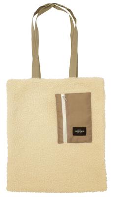 Women's Fluffy Tote Bag, Vertical, Large, A4 Size, Cute, Winter, Sheepskin Boa, Ivory, 87176