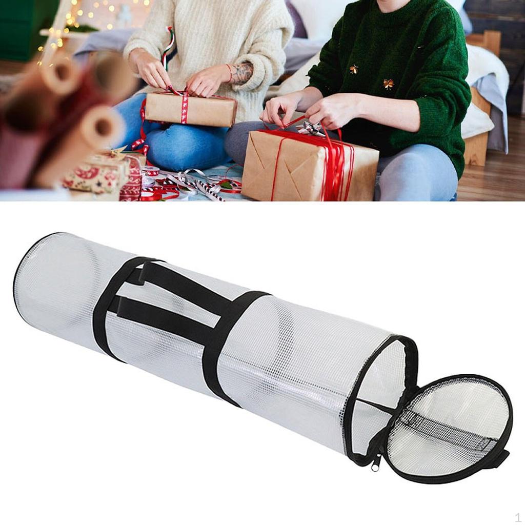 Christmas Gift Wrap Organizer PVC Clear Bag Wrapping Paper Rolls Waterproof Storage