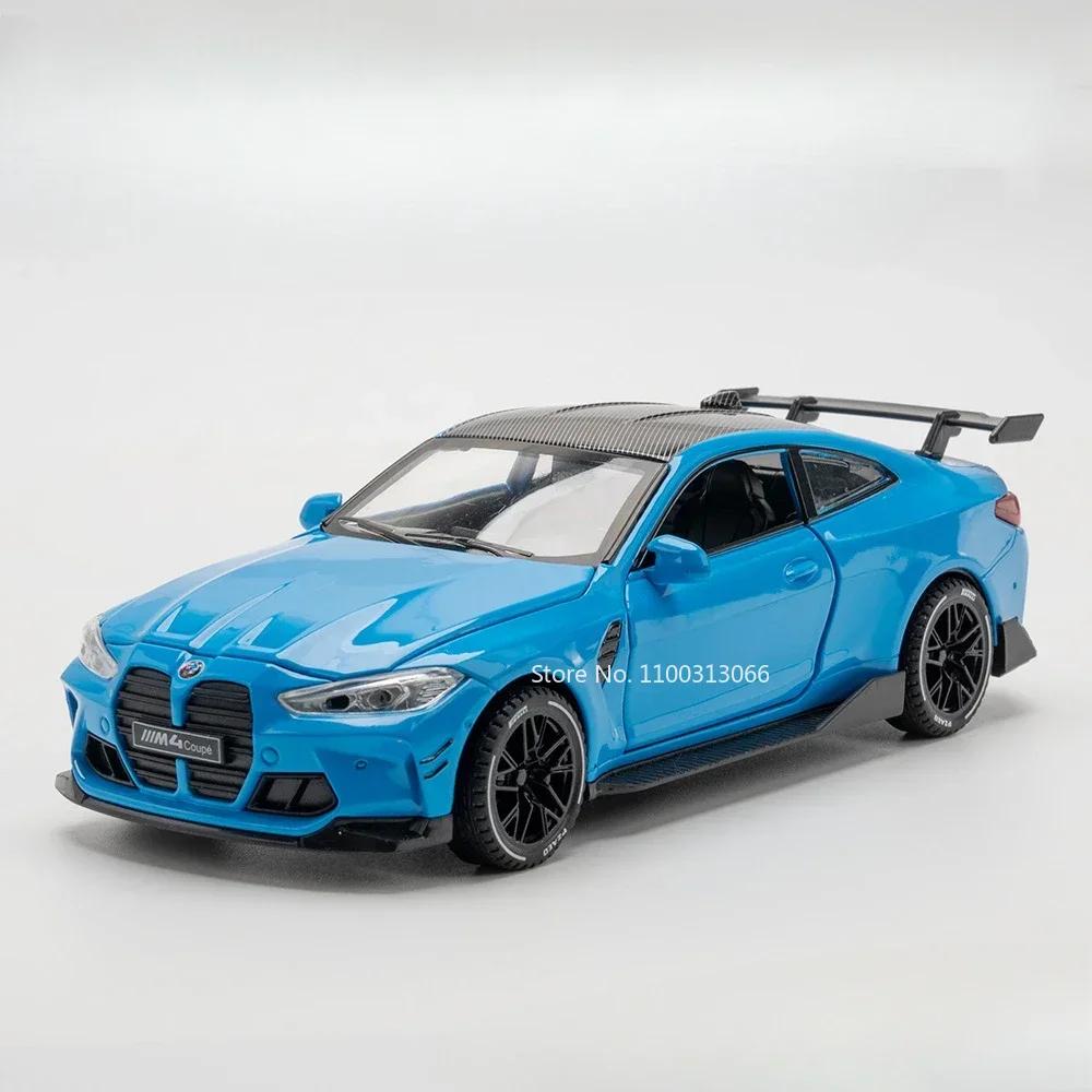 1:32 Metal M4 Police Cars Toy Models Rubber Tire Pull Back Vehicle Light Music Sports Car Miniature Toys Boyfriend Birthday Gift