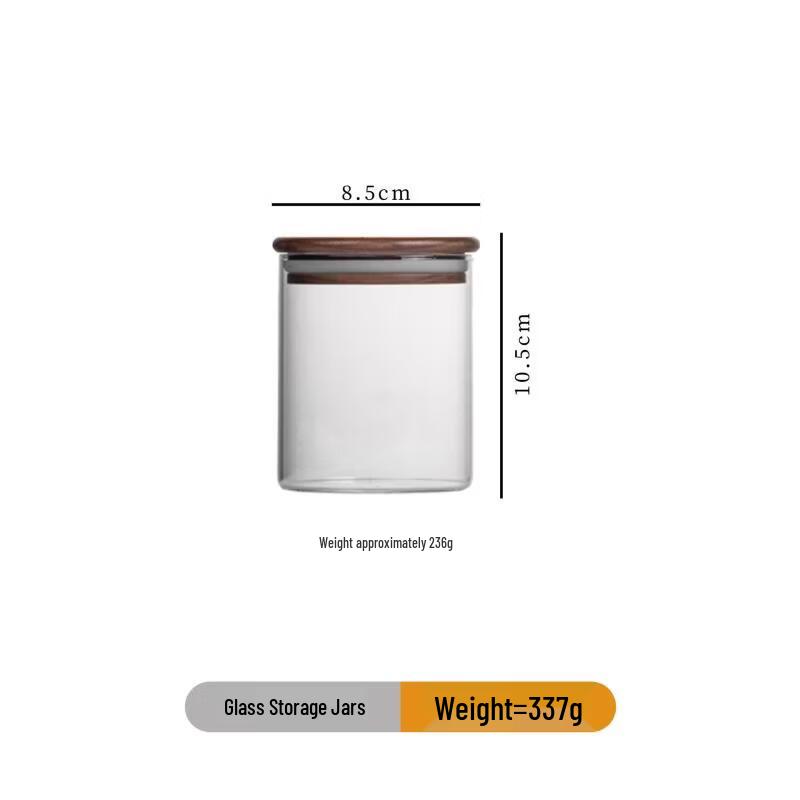 Wooden Lid Glass Coffee Bean Storage Jar