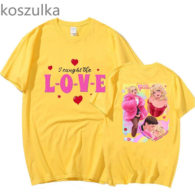 

Sabrina Carpenter Love T Shirts Summer Unisex Fashion Tshirt Cotton T-shirts Four Seasons Manga Comic Streetwear 2XL