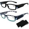 Reading Glasses with Lights Bright LED Readers Lighted Reading Glasses Magnifying Glasses with Light for Men Women Eyeglasses Lighted Magnifier