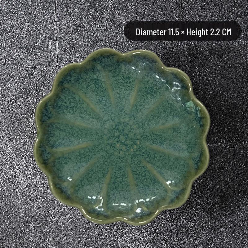 Japanese Retro Kiln-Glazed Ceramic Condiment Dish for Soy Sauce, Vinegar, and Dipping Sauces