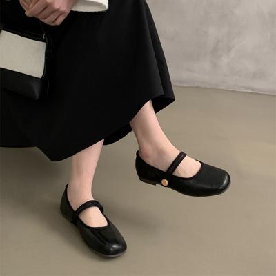 Korean Version of Design Flat Shoes, Shallow Single Shoes, Small Leather Shoes, Summer Women's Shoes, French Retro Mary Jane Shoes
