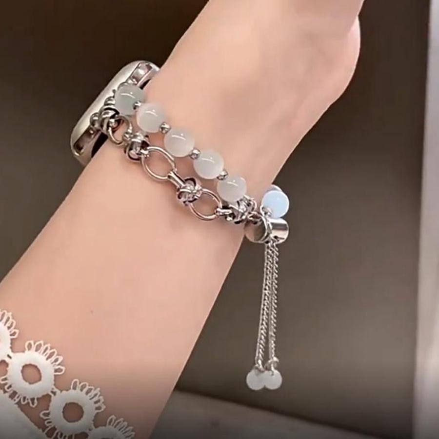 Tricolor Cat's Eye Stone Bracelet Strap for Apple Watch Series 9, 8, 7, 6, 5, 4, 3, 2, 1, and SE