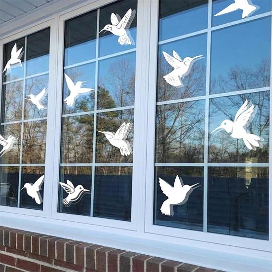 9 Sheets Bird Strike Prevention Window Decals UV-Reflective Static Cling Stickers for Glass Collision Deterrent Stickers for Wild Birds