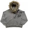 2026 Neue Reißverschluss-Strickjacke Totenkopf Kreuz Aufdruck Plüschmütze Pullover Hoodie Jacke