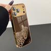 Luxury Wild Leopard Hard Case for iPhone Golden Plated Edge Realistic Cheetah & 777 Print Mirror Surface Phone Cover