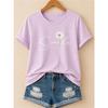 Women's Fashionable Casual Short-Sleeve T-Shirt with Cartoon Dandelion