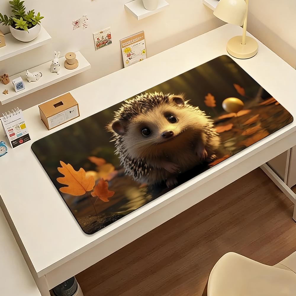 Hedgehog Cartoon Mouse Pad Nonslip Locking Edge DeskMat PC Laptop Accessories Rubber Office Keyboard Large Game XXL Carpet