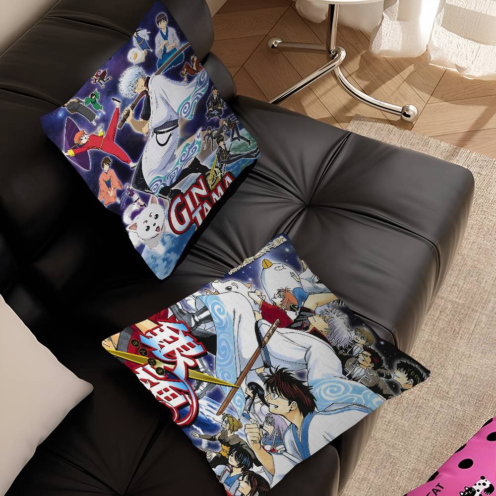 Classic funny Japanese anime GINTAMA Cushion Cover Inches Farmhouse Decor Home Throw Pillow Covers for Couch Decorations