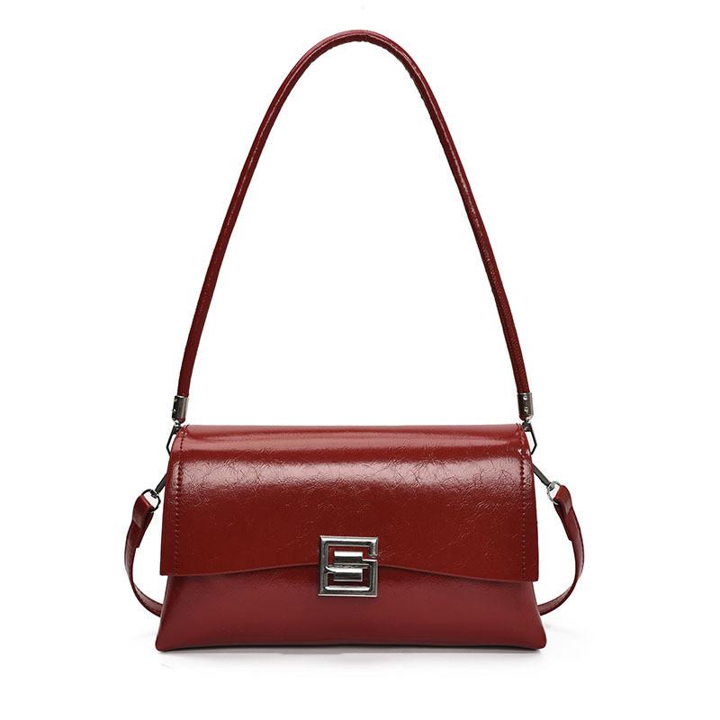 IELGY Ladies Retro Casual Small Square Oil Wax Leather Messenger Bag