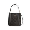 Coach Mollie Classic Monogram Signature Coated Canvas With Smooth Leather Bucket Bag Women bags Brown Black CA561-IMAA8