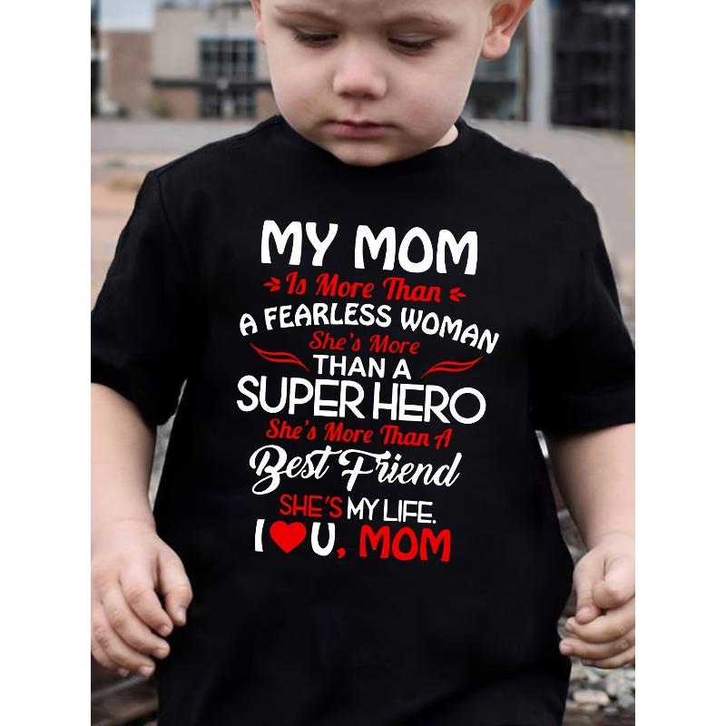 European sizes Summer Boys  Stylish Short-Sleeve Shirt, Letter Element Print Outdoor Casual Top 98cm