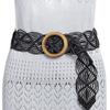 Wax Rope All-match Waist Rope Braided Belt Ethnic Style Belts Women Waist Chain Round Wooden Button