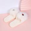 Fashion Cute Cartoon Animal Fur Slippers Women Open Toe Lightweight Plush Slippers Woman Winter Indoor Faux Fur Cotton Slides Ladies