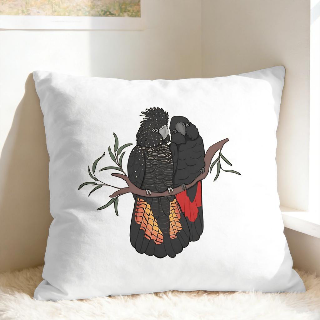 Australian Red-Tailed Black Cockatoo Pillow Cover Soft Cushion Cover Fashion Pillow Case For Wedding Party Home Decor