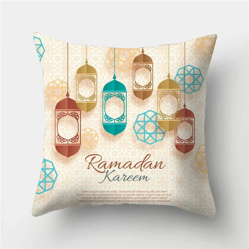 Islamic Eid Mubarak Decorations For Home Cushion Cover Ramadan Decor Sofa Mosque Muslim Decorative Pillowcase
