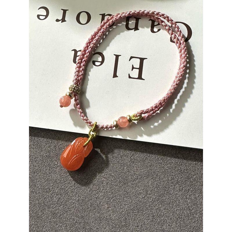 

Натуральный браслет из южного красного агата для женщин, нишевый дизайн, ремешок для переноски, вишнево-красный резной початок кукурузы для девушки Default