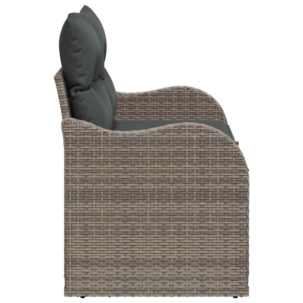 Garden Sofa with Cushions Gray 121 X 62 X 69 Cm Poly Rattan