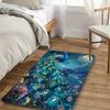 Vibrant Peacock Fantasy Print Area Mat - Non-Slip Soft Crystal Velvet, Large Size  Stunning Blue Peacock & Flora