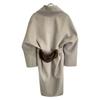 Ava Adore 531-0281003 Beige wool x mink fur belted single coat coat 36 beigeUsed