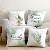 Floral Printed Pillows Home Sweet Home Family Decor Polyester Pillowcase, Sofa Decorative Cushion Cov Headboard Pillow