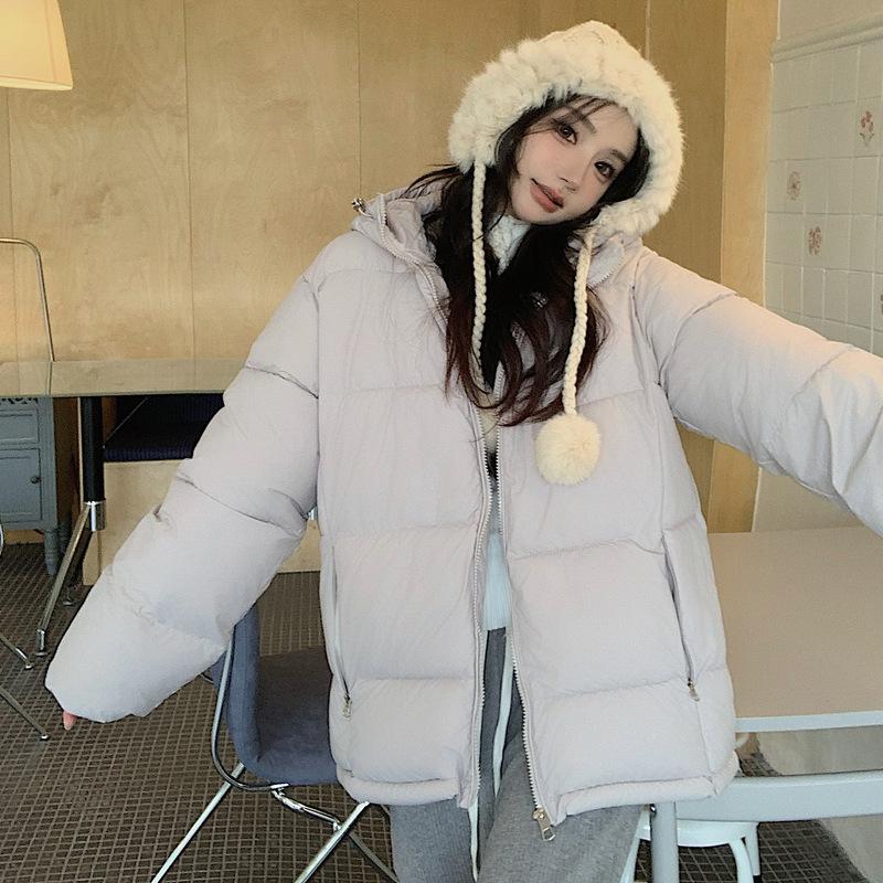Hooded cotton clothes women's winter small loose thickened warm bread clothes cotton coat